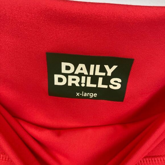 NWT Daily Drills Go! Drills Red Activewear Sport Athletic Leggings in Heart XL - Picture 4 of 10